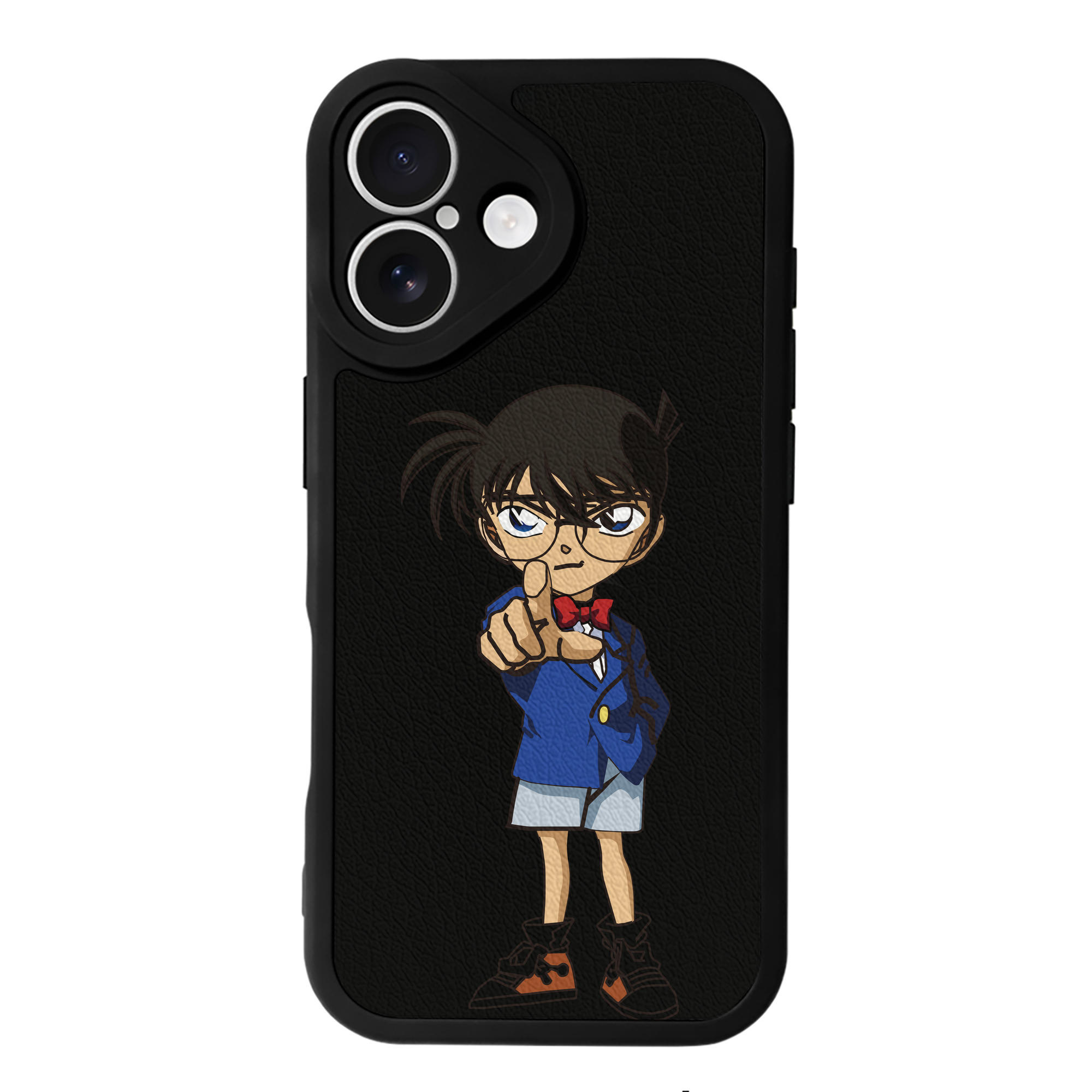 （画像用） 名探偵コナン 江戸川 コナン Detective Conan Conan Edogawa 【iPhone 16シリーズ対応】シリコンスマホケース（レザー調） 材質：シリコン